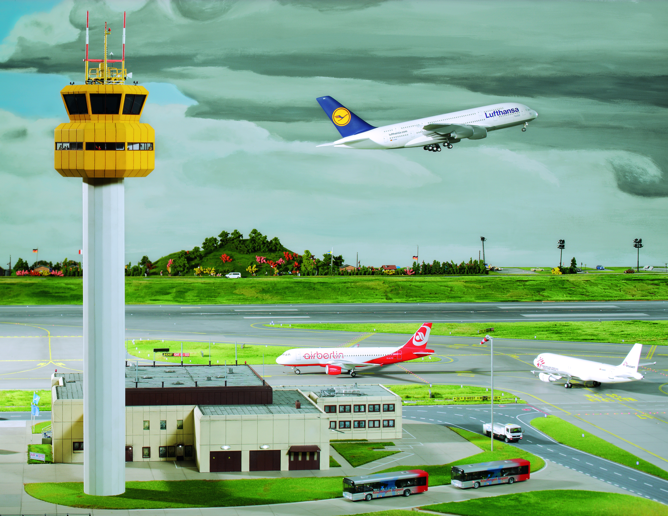 flughafen-start-lufthansa-tag Miniatur Flughafen